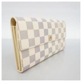 Louis Vuitton-Louis Vuitton Long Wallet Damier Azur Portefeuille Sarah-White