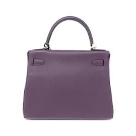 Hermès-Hermes Kelly 28cm Handbag in Cassis-Dark purple