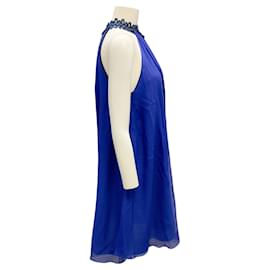 Autre Marque-Galvan London Cobalt / Midnight Catarata Chiffon Cocktail Dress-Blue
