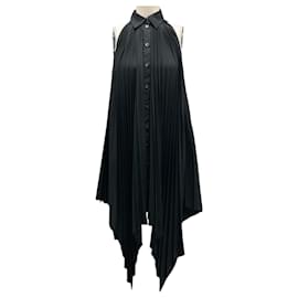 Autre Marque-Rosetta Getty Black Pleated Shirtdress-Black