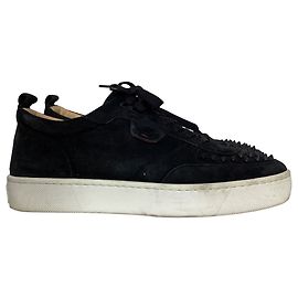 Baskets à pointes Happyrui de Christian Louboutin en daim noir Noir