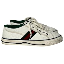 Gucci-Tênis baixos Gucci Tennis 1977 GG em lona branca-Branco