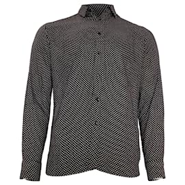 Saint Laurent-Saint Laurent Star-Print Button-Down Shirt in Black Cotton-Black