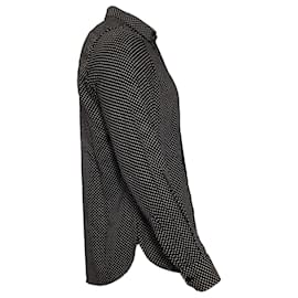 Saint Laurent-Saint Laurent Star-Print Button-Down Shirt in Black Cotton-Black