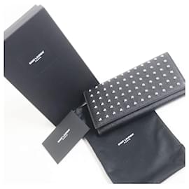 Yves Saint Laurent-Saint Laurent Studded Leather Bifold Wallet Black-Black