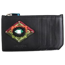 Yves Saint Laurent-Saint Laurent Leather Card/Coin Case 458593-Black