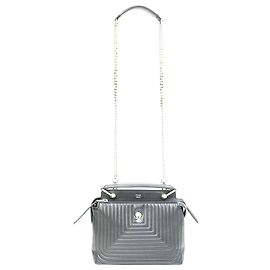 Bolsa Fendi Small Dotcom Click em couro acolchoado preto Preto