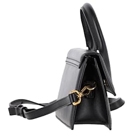 Jacquemus-Jacquemus Le Chiquito Long Top-Handle Bag in Black Leather-Black