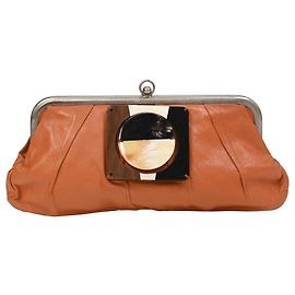 Pochette Kisslock Marni en cuir orange Orange