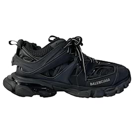 Balenciaga- Balenciaga Track Lace Up Sneakers in Black Polyurethane-Black