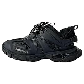 Balenciaga- Balenciaga Track Lace Up Sneakers in Black Polyurethane-Black