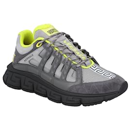 Versace-Versace Trigreca print sneakers-Grey