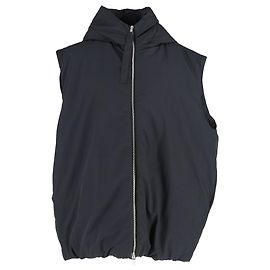 Jil Sander Kapuzen-Daunenweste aus schwarzem recyceltem Polyester Schwarz