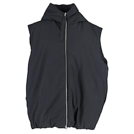 Jil Sander-Jil Sander Hooded Down Vest in Black Recycled Polyester-Black