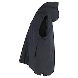 Jil Sander-Jil Sander Hooded Down Vest in Black Recycled Polyester-Black