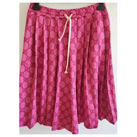 Gucci-Technical Jersey Pleated Culottes-Pink