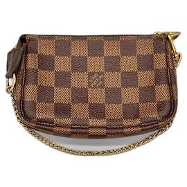 Mini Pochette Damier Ebene Louis Vuitton Marron