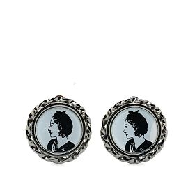 Orecchini Clip Mademoiselle Coco di Chanel Nero Argento Blu
