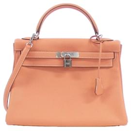 Hermès-Sac à main Hermes Kelly 32cm en Crevette-Corail