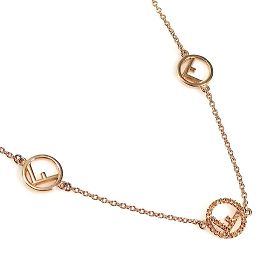 Fendi rosa-gold Strass-Halskette Golden