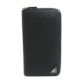 Prada-Prada Black Leather Long Wallet-Black