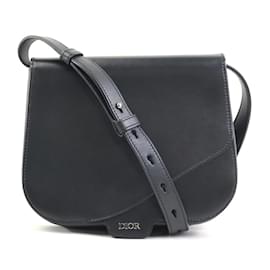Christian Dior-Christian Dior Black Leather Shoulder Bag-Black