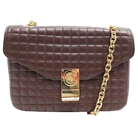Céline-NINE CELINE CLASSIC MEDIUM HAND BAG 187253BFC BROWN LEATHER-Brown