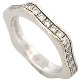 MONTBLANC RING 4810 SMALL MB102493 53 DIAMONDS 0.64CT & 18K WHITE GOLD Silvery