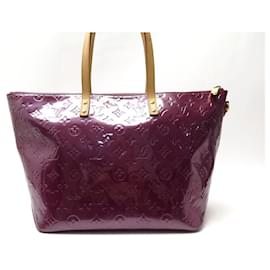 Louis Vuitton-LOUIS VUITTON BELLEVUE GM MONOGRAM VARNISHED PURPLE LEATHER HANDBAG-Purple