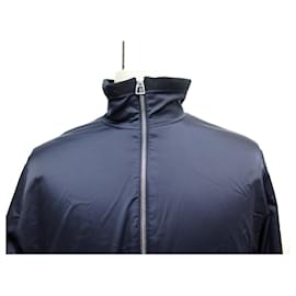 Hermès-NINE HERMES POLAR FLEECE JACKET WARM-UP H800166E XL L 52 NAVY BLUE HIGH COLLAR-Navy blue