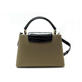 Louis Vuitton-NINE LOUIS VUITTON CAPUCINES MM HAND BAG WITH STRAP CANVAS & CROCODILE-Other