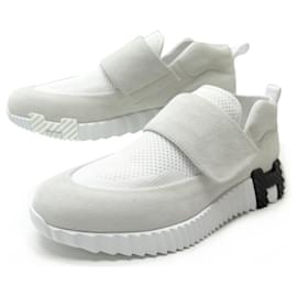 Hermès-NINE HERMES SNEAKERS H H232260Z 40 VELVET BOX SHOES-White