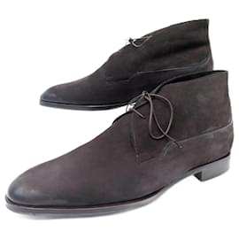 Berluti-NINE BERLUTI LORHI S3276 CHUKKA BOOTS LINED 11 45 BOOTS-Brown