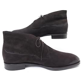 Berluti-NINE BERLUTI LORHI S3276 CHUKKA BOOTS LINED 11 45 BOOTS-Brown