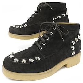 Christian Louboutin-NINE CHRISTIAN LOUBOUTIN GIANT SPIKES BOOTS 44 IN SUEDE-Black