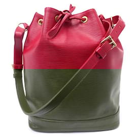Louis Vuitton-VINTAGE LOUIS VUITTON NOE GM EPI LEATHER RED HAND BAG-Red