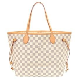 Louis Vuitton-Louis Vuitton Neverfull MM Damier Azur Tote Bag-White