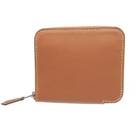 Monedero compacto B de seda Azap de Hermès Dorado