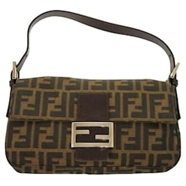 Fendi-Fendi Mamma Bucket Zucca Pattern Canvas Brown Bag-Brown