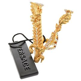 Metallring mit Stein Gianni Versace Virtus Greca V Golden