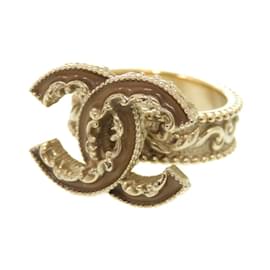 Chanel-Chanel Coco Mark Gold Band Ring-Golden