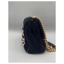 Dolce & Gabbana-Lucia Shoulder Bag Velvet-Black