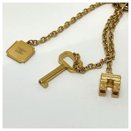 Céline-Celine Gold Plated Keyring-Golden