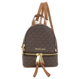 Michael Kors Rear Zip MK Signature Backpack Brown
