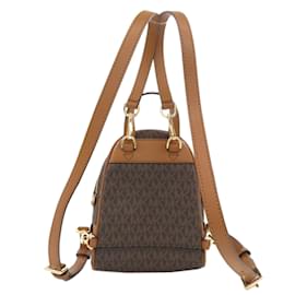 Michael Kors-Michael Kors Rear Zip MK Signature Backpack-Brown