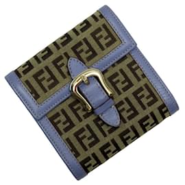 Fendi-Fendi Tri-fold Wallet in Brown and Purple-Brown,Purple
