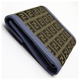 Fendi-Fendi Tri-fold Wallet in Brown and Purple-Brown,Purple