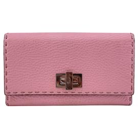 Fendi-Fendi Peekaboo Selleria Long Wallet-Pink