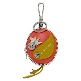 Burberry-Burberry Leather Keyring Charm-Brown,Pink