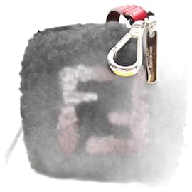 Fendi-Fendi Pouch Charm Boa Leather-Black,Red